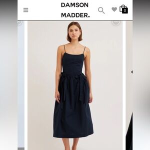 Damson Madder Penelope Apron Bow Dress Navy